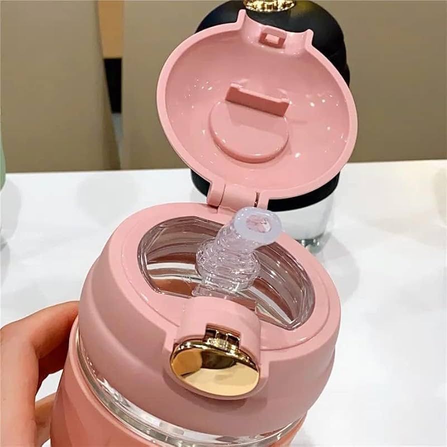 Cute Rabbit Straw Glass Cup Girl Portable Cup Coffee Drink Gift Water Cup