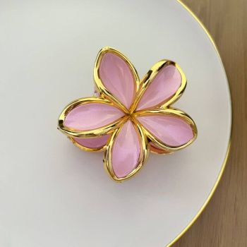 Flower claw clip Golden outline