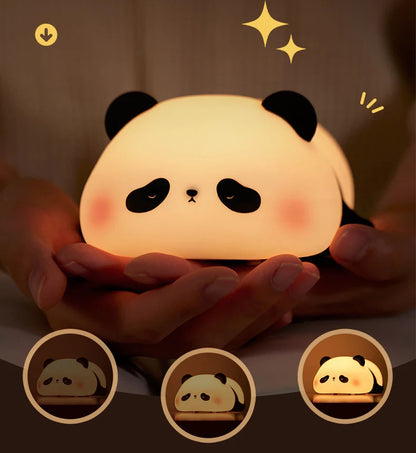 Cute Panda Night Light LED Squishy Tap Lamp